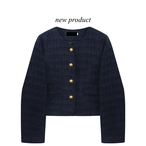Kvindernes cropped blazer med guld knapper Stilla