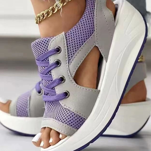 Dame Sporty Sandaler med luftige Mesh-indsatser og behagelig plateau Stilla