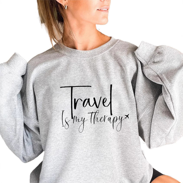 Kvinders sweatshirt med statement print og pufærmer Stilla