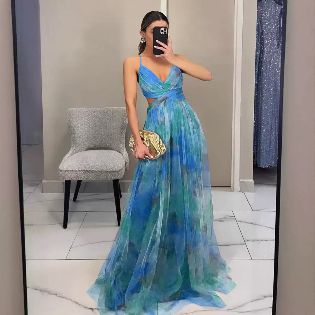 Kvinder Elegant Bryllups Kjole med Flydende Chiffon og Udsnit Detaljer Skovae