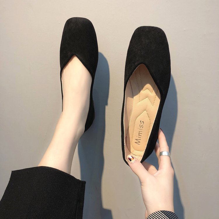 Dame ballerinaer med elegant firkantet hældesign Stilla