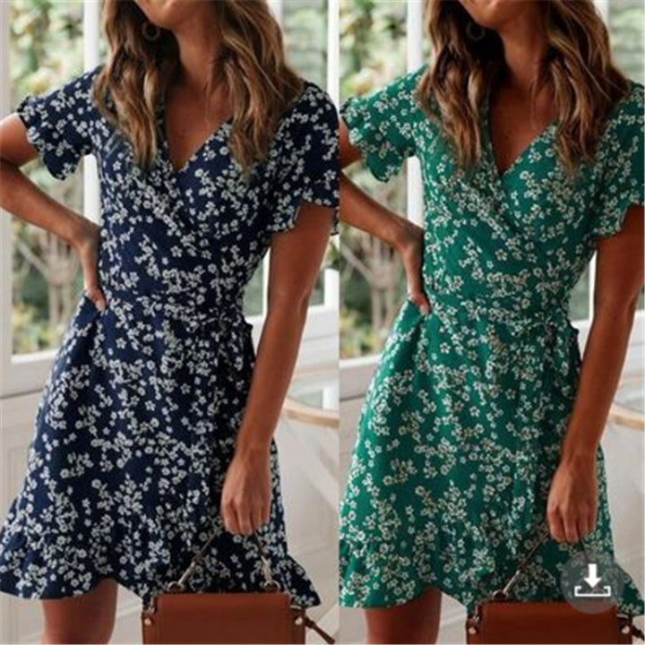 Dame Floral Wrap Kjole Stilla