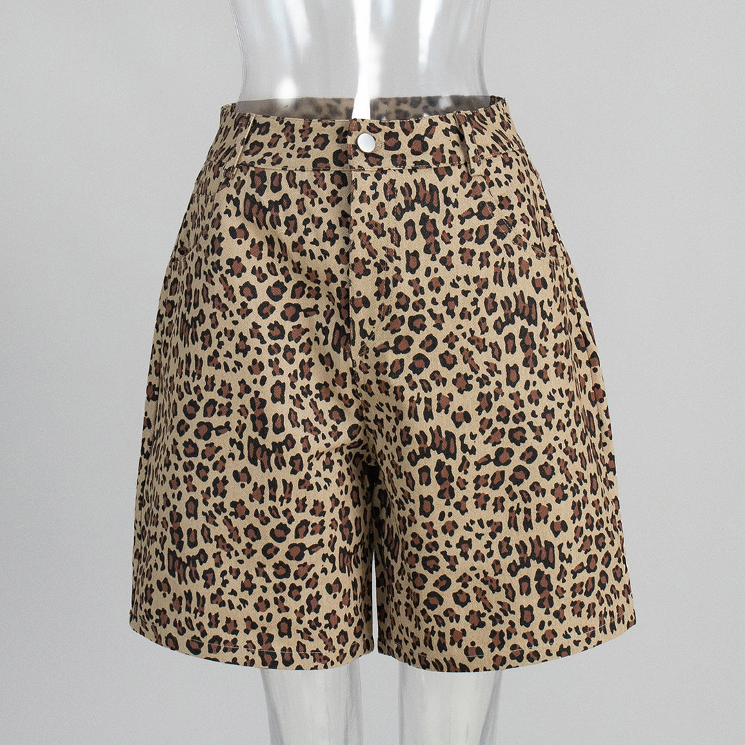 Dame leopardmønster shorts Stilla