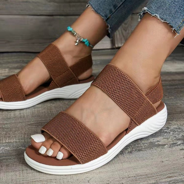 Dame Åndbare Sandaler med elastiske Remme og komfortabel Sål Stilla
