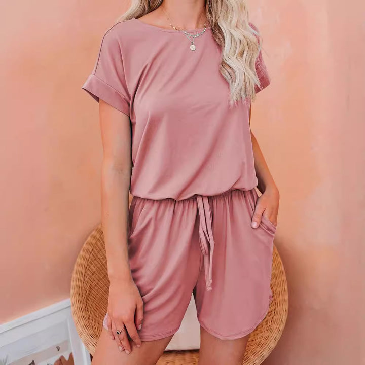 Dame Løs Jumpsuit med Gummibånd og praktiske Lommer Stilla