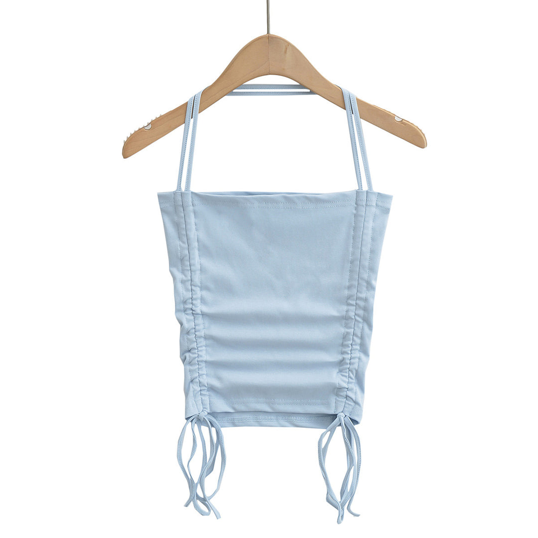 Dame Crop-Top med rynket design og justerbare stropper Stilla