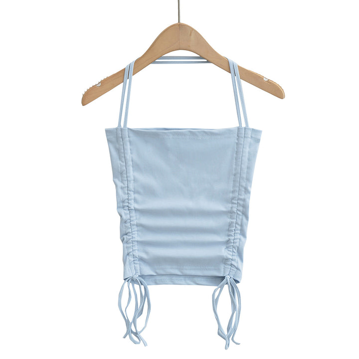 Dame Crop-Top med rynket design og justerbare stropper Stilla