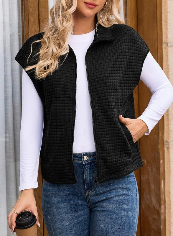 Kvindernes fashionable vest med lynlås Stilla