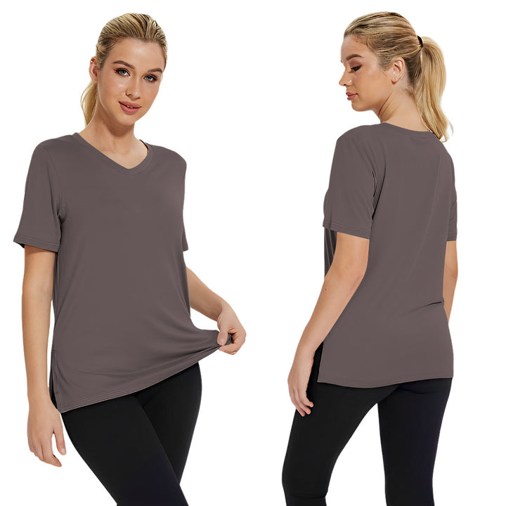 Dame Funktionelt V-Hals Sport T-shirt med åndbar teknologi Skovae