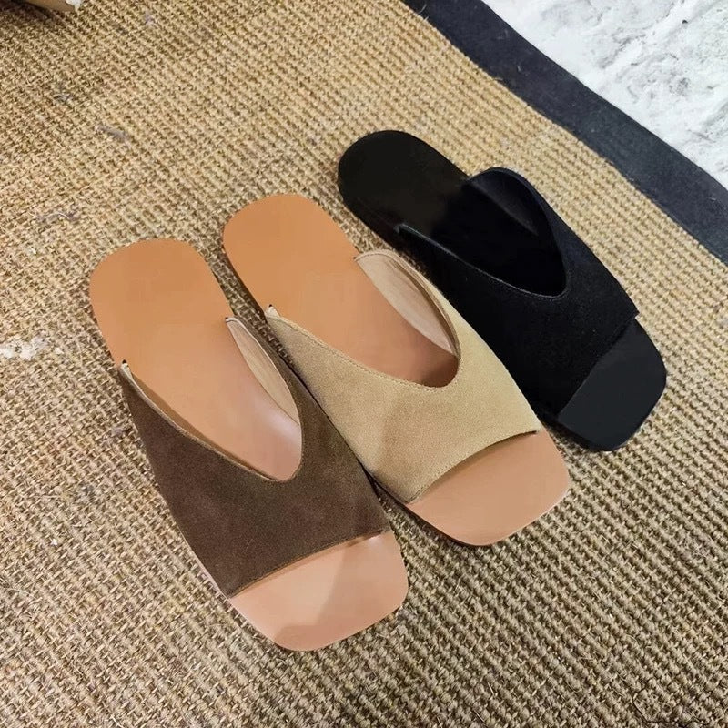 Dame Sleek Åben Tå Slide Sandaler med Behageligt Fodbed Stilla