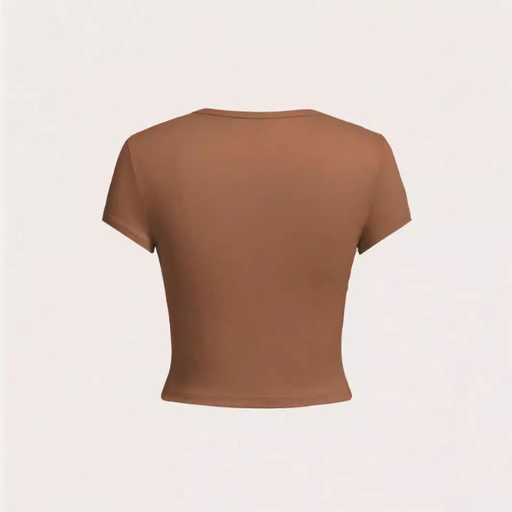 Dame Essentials Kortærmet Crop-Top Stilla