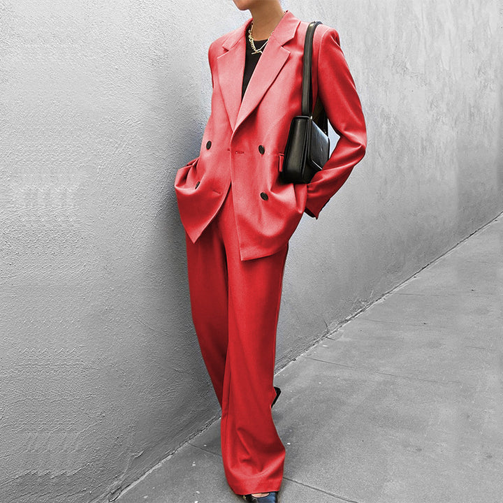 Dame Elegant to-navet blazer-dragt med bred pasform Stilla
