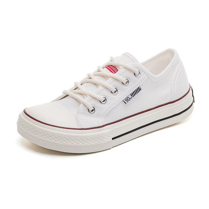 Dame Sneakers i en afslappet retro-look med kontrasterende snørebånd og opbøjelig gummisål Stilla