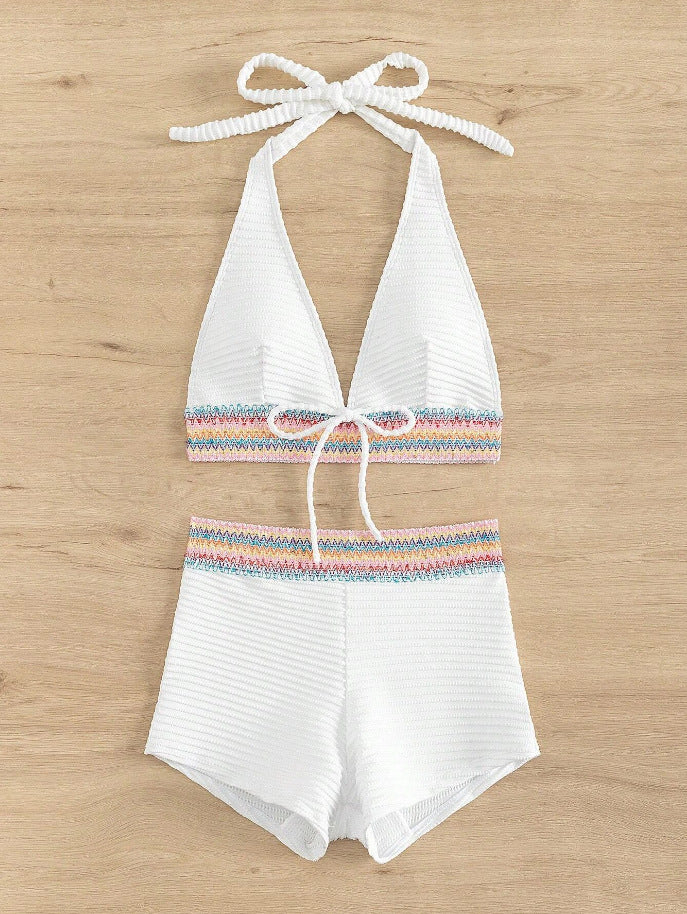 Dame bikini-sæt med højskårne shorts Skovae