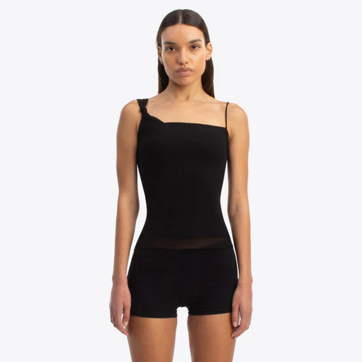 Dame afslappet tanktop med knude detalje Skovae
