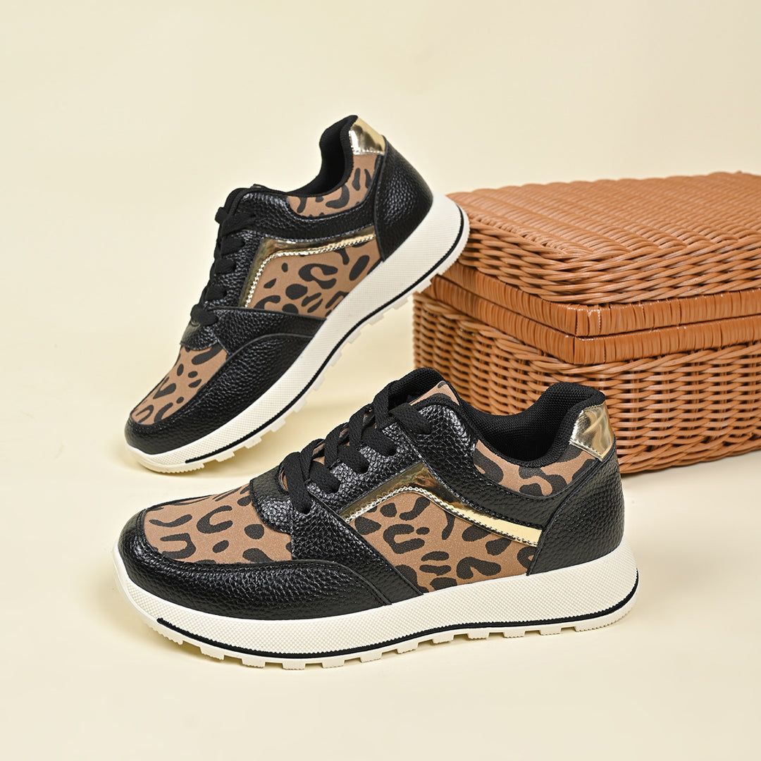 Dame Sneakers med stilfuldt leopardmønster og komfortabel dæmpning Stilla