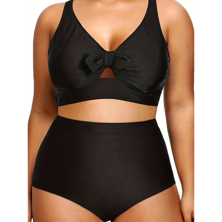 Damer Højtaljet Bikini-Sæt med moderigtigt Cut-Out Skovae