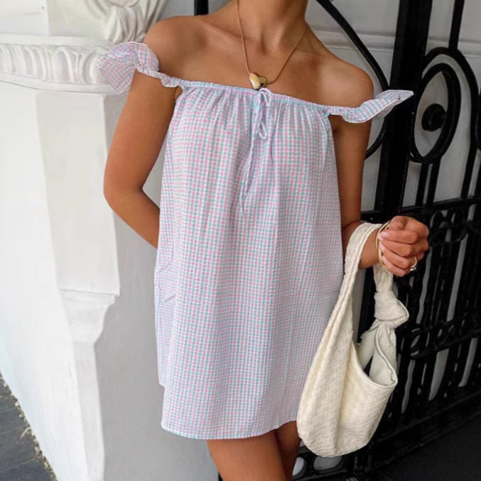 Dame fritidskjole med off-shoulder-udskæring Stilla