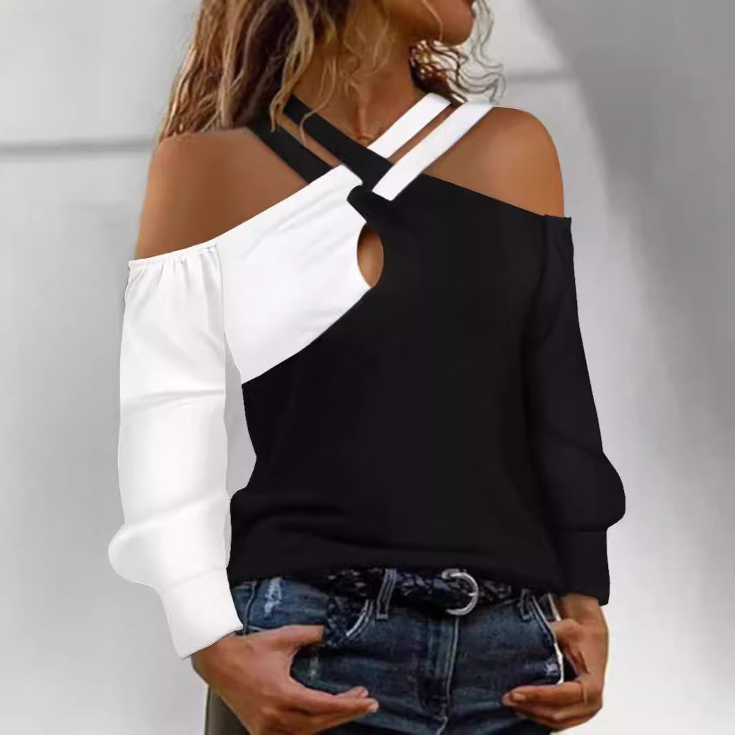 Dame trendy oversized T-shirt med asymmetrisk snit Stilla