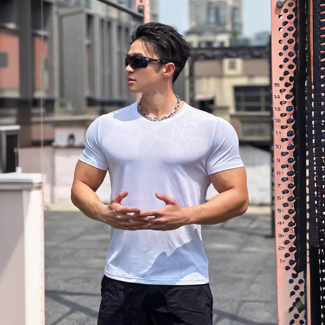 Herrer Åndbart Fitness-T-Shirt med struktureret Design Stilla