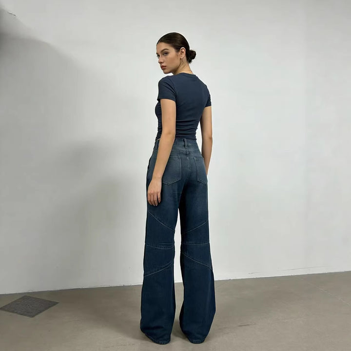 Damer Løst skårede jeans med unikke syningsdetaljer Skovae