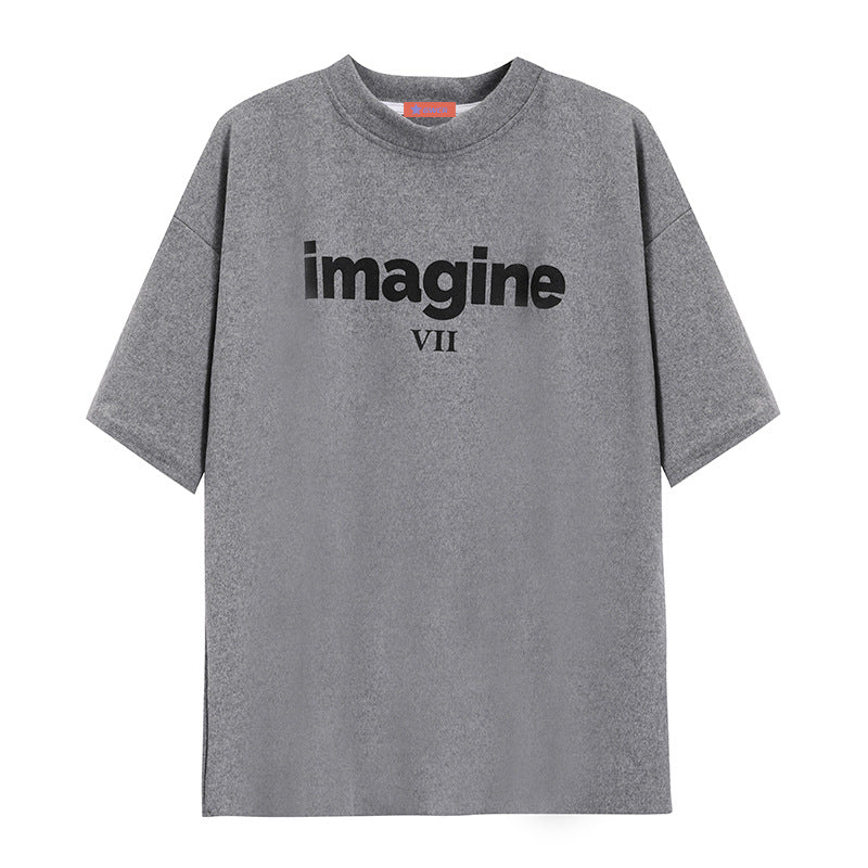Kvinders komfortable oversized T-shirt med kreativt print og afslappet snit
