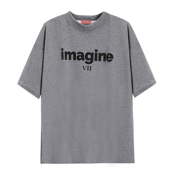 Kvinders komfortable oversized T-shirt med kreativt print og afslappet snit