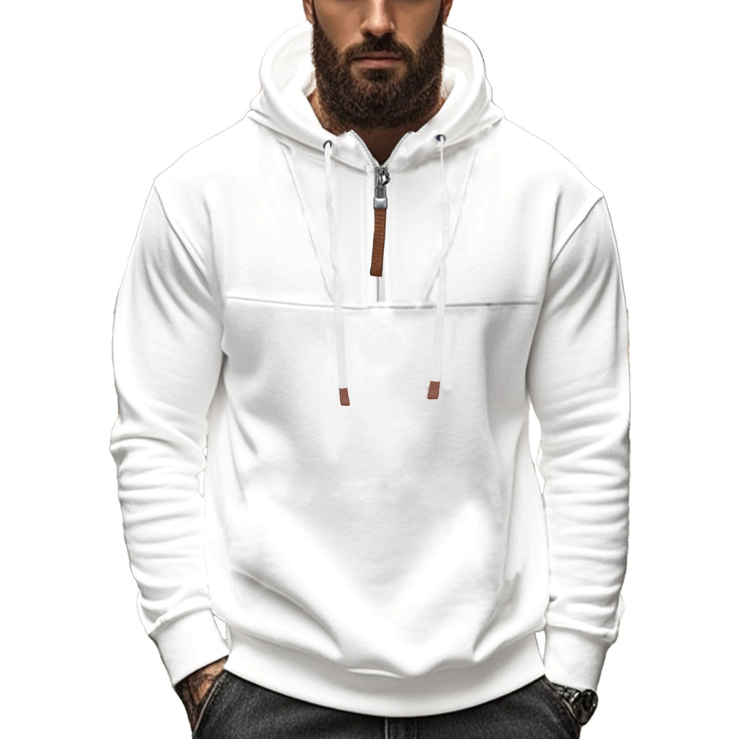 Herre Hoodie med halv lynlås og behagelig pasform Stilla