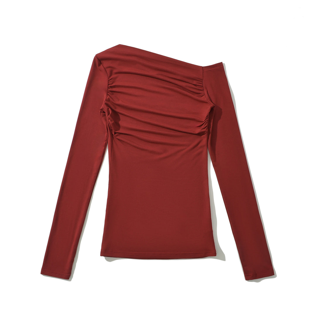 Damer Figurskæmmende Langærmet top med elegant drapering og smart bådudskæring Stilla