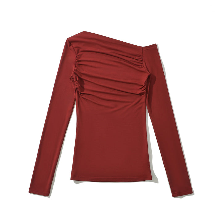 Damer Figurskæmmende Langærmet top med elegant drapering og smart bådudskæring Stilla