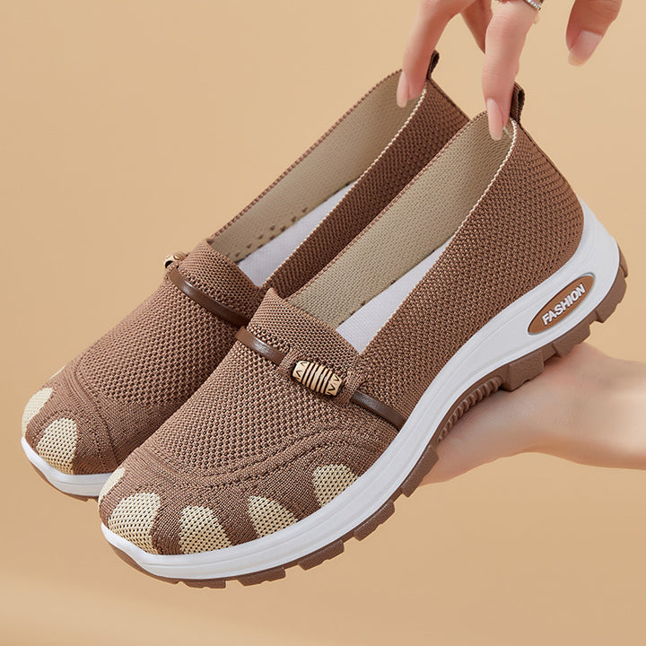 Dame fritidssneakers med åndbart mesh-overdel og skridsikker sål Stilla