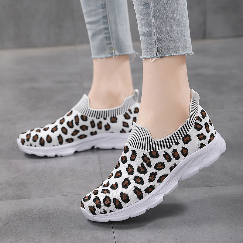 Dame Slip-On Komfort Sneakers med moderne leopardmønster Stilla