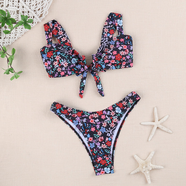 Dame Bikini-sæt med blomsterdesign og legende knude Stilla