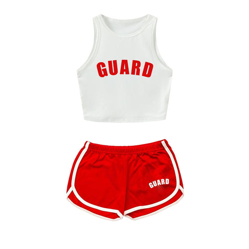 Dame Sporty To-delt Sæt med cropped Tanktop og Shorts Skovae