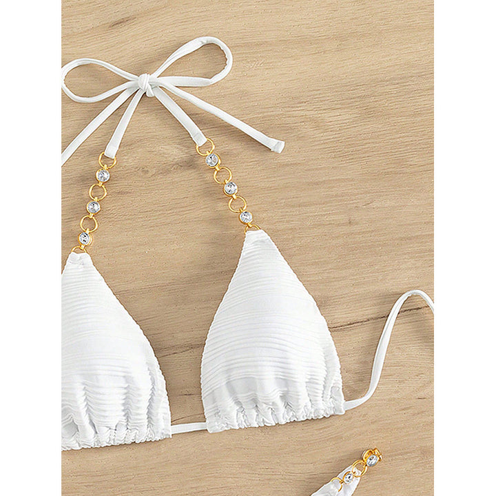 Kvinder Triangel-Bikini med elegante kædeaccentuer Skovae