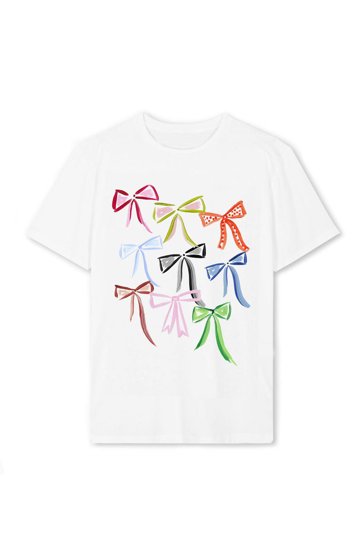 Dame T-shirt med farverigt motiv og kreativt design Skovae