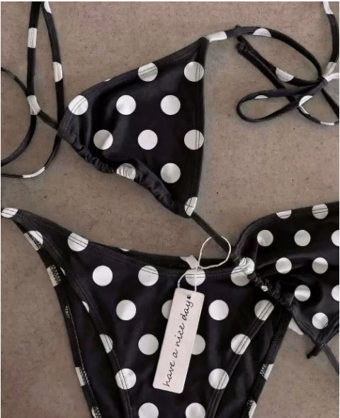 Dame Triangel-Bikini med prikkemønster Skovae
