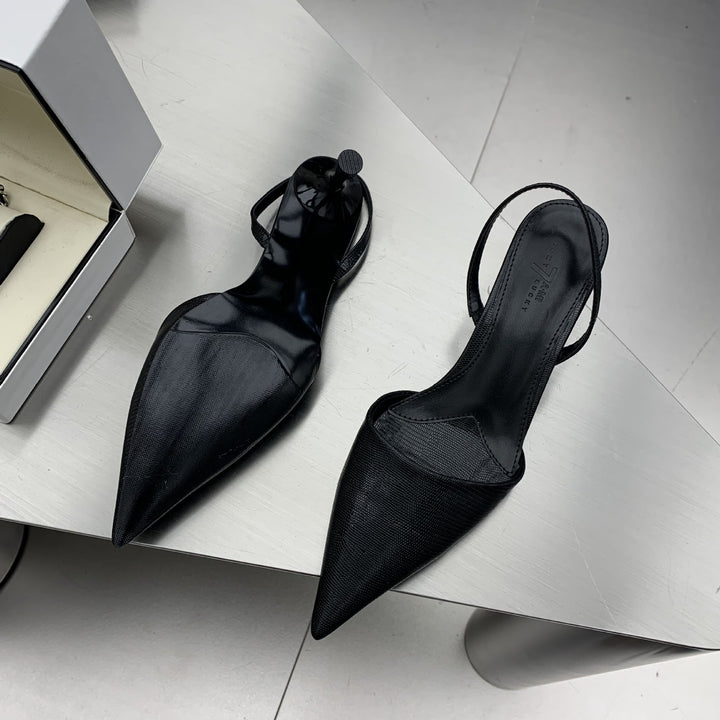 Dame Sling-pumps med elegant spids og fashionable teksturer Stilla