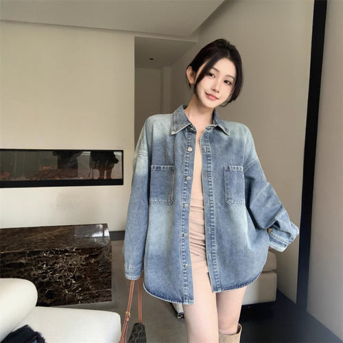 Kvinders Oversize Denim Skjorte Stilla