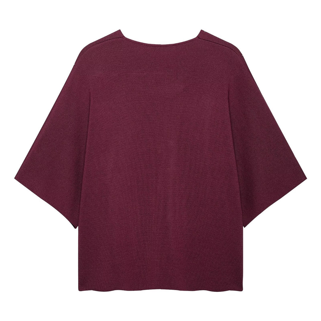 Damer bred strikjakke med elegante knapdetaljer Stilla
