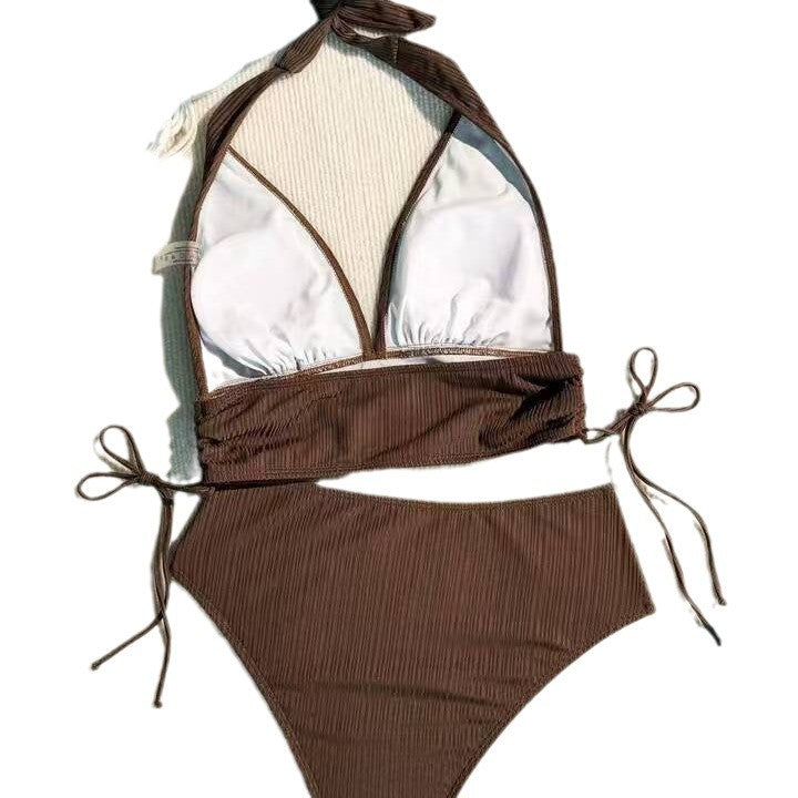 Dame Triangel-Bikini med legende bindebånd og høj udsparing Stilla