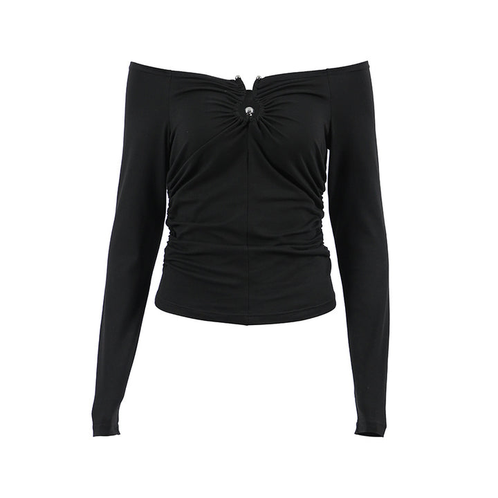 Dame Off-Shoulder Top med Rynke og Elegant Detalje Stilla
