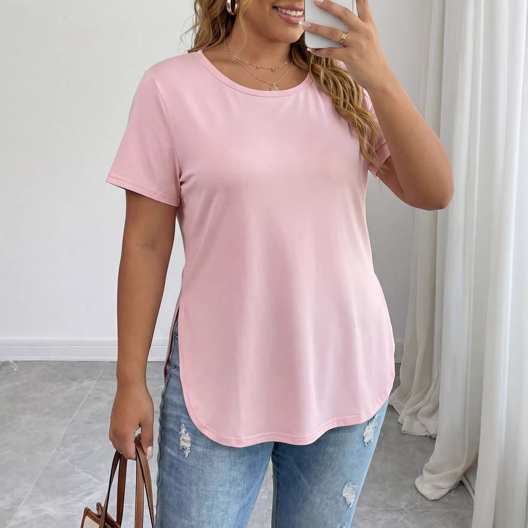 Dame afslappet T-shirt med sidelitz Skovae