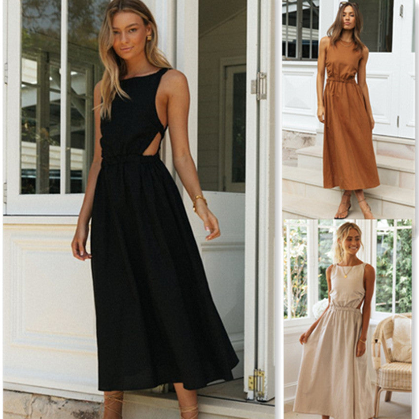 Damer elegant sommer maxi kjole med sofistikeret snit og justerbar talje snor Stilla