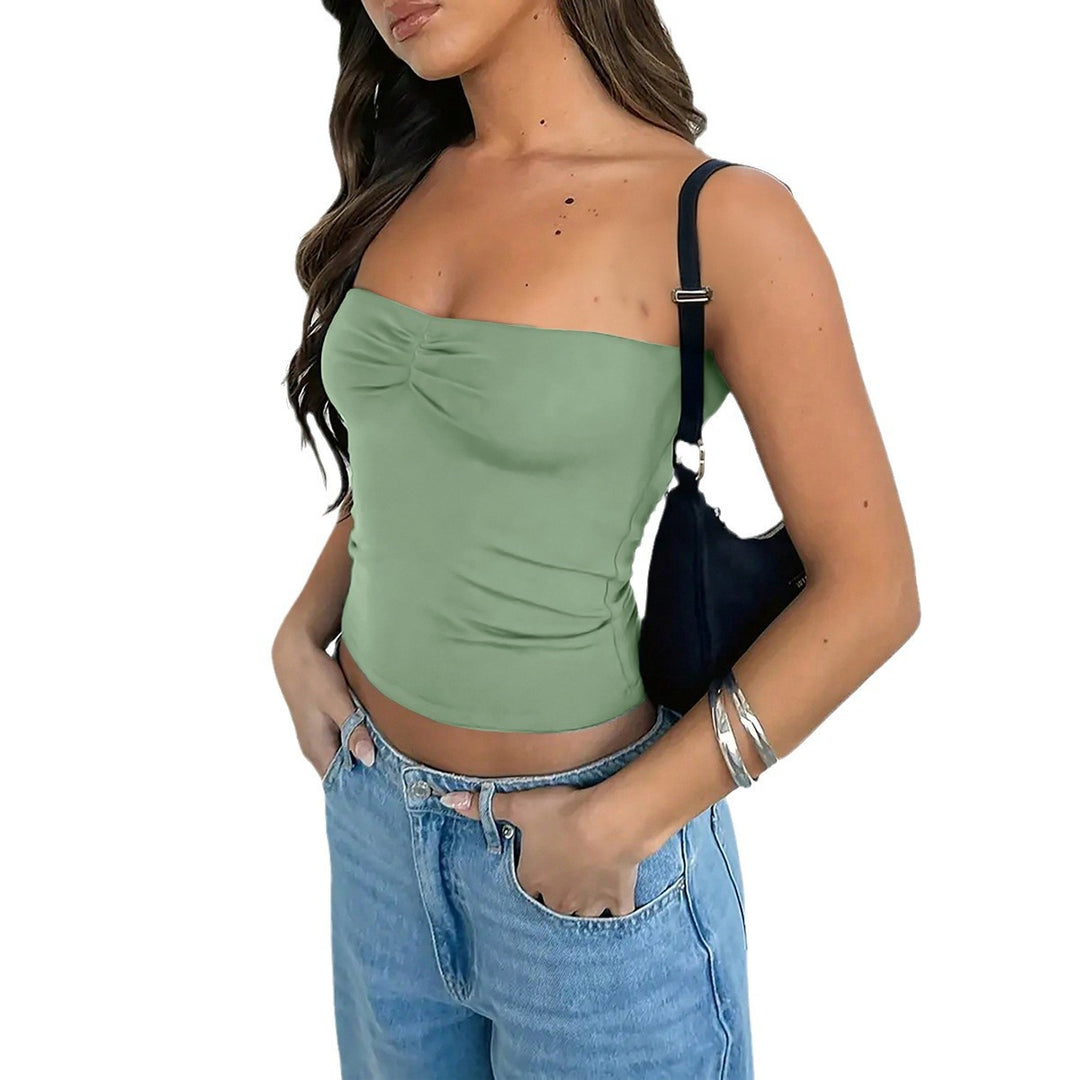 Dame Bustier-top med asymmetrisk snit og raffinerede ruffle-detaljer Stilla