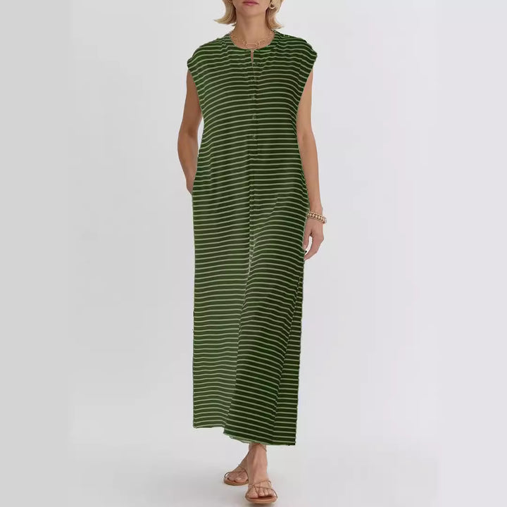 Kvindernes afslappede jumpsuit med moderne stribemønster og praktiske lommer Stilla