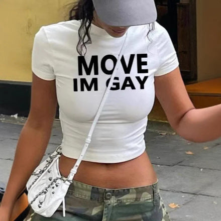 Dame Crop-T-Shirt med frugtagtig kirsebærdesign og løs pasform Skovae