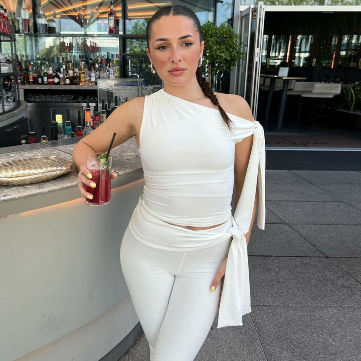 Dame Ensidig Jumpsuit med eksklusive Draperinger Skovae