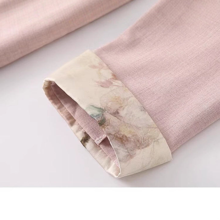 Damer elegant blazerjakke med blomsterforing Stilla