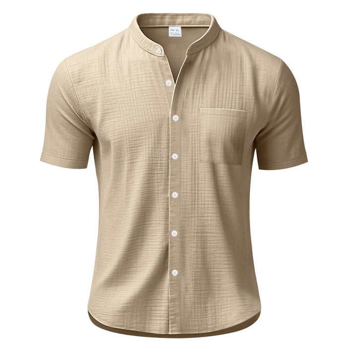 Herrer Kortærmet Henley T-shirt med struktureret design og brystlomme Stilla